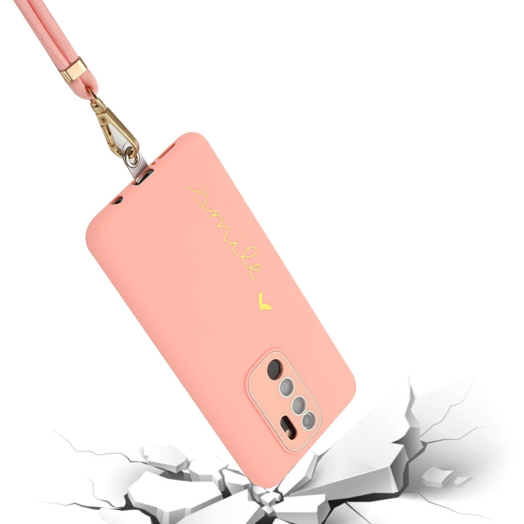 For Xiaomi Redmi Note 8 Pro Gilding Line TPU Phone Case with Strap