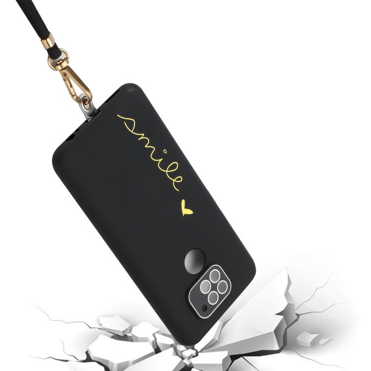 For Xiaomi Redmi Note 9 Global / 10X 4G Gilding Line TPU Phone Case with Strap