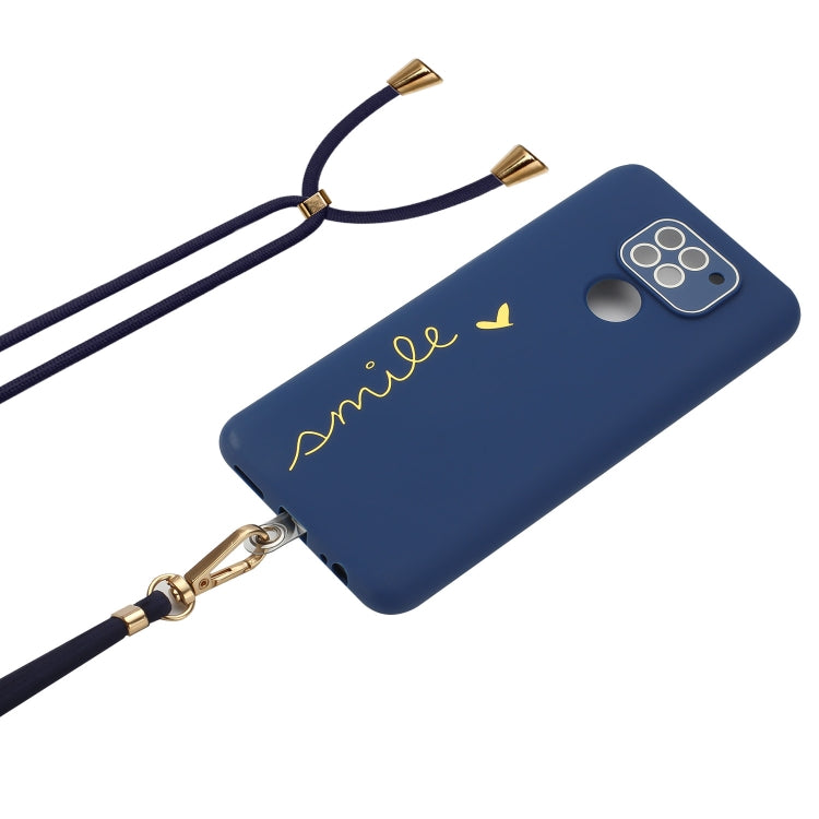 For Xiaomi Redmi Note 9 Global / 10X 4G Gilding Line TPU Phone Case with Strap