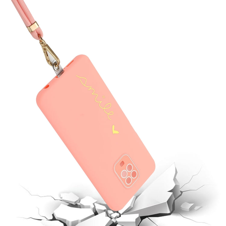 For Xiaomi Redmi Note 9S / 9 Pro / 9 Pro Max / Poco M2 Pro Gilding Line TPU Phone Case with Strap