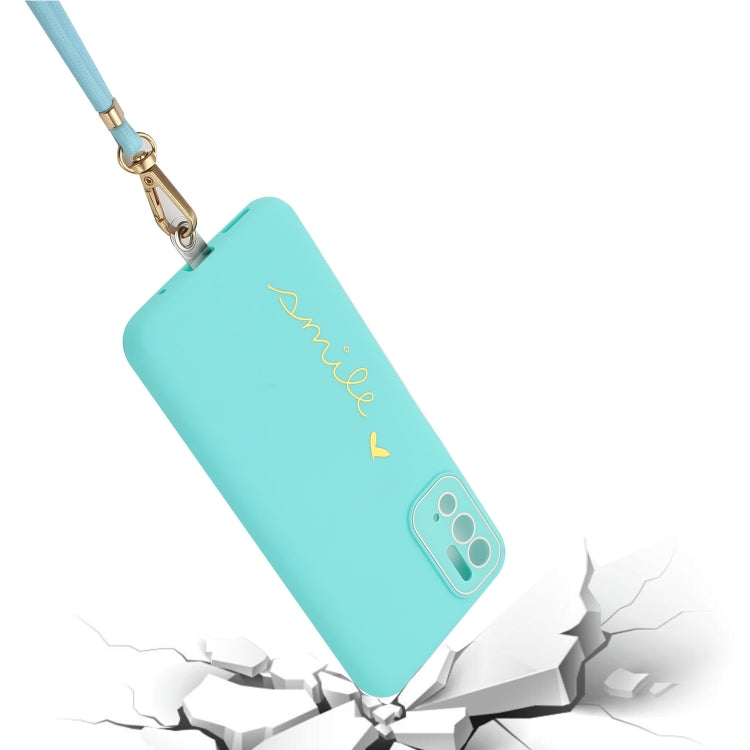 For Xiaomi Redmi Note 10 5G / 10T 5G / Poco M3 Pro / Poco M3 Pro 5G Gilding Line TPU Phone Case with Strap