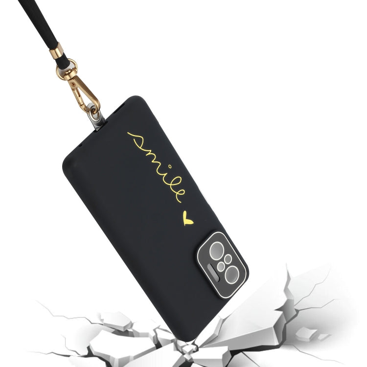 For Xiaomi Redmi Note 10 Pro Global / Note 10 Pro Max Gilding Line TPU Phone Case with Strap