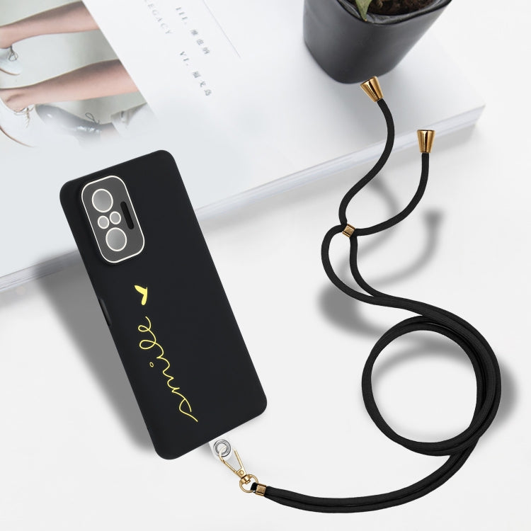 For Xiaomi Redmi Note 10 Pro Global / Note 10 Pro Max Gilding Line TPU Phone Case with Strap