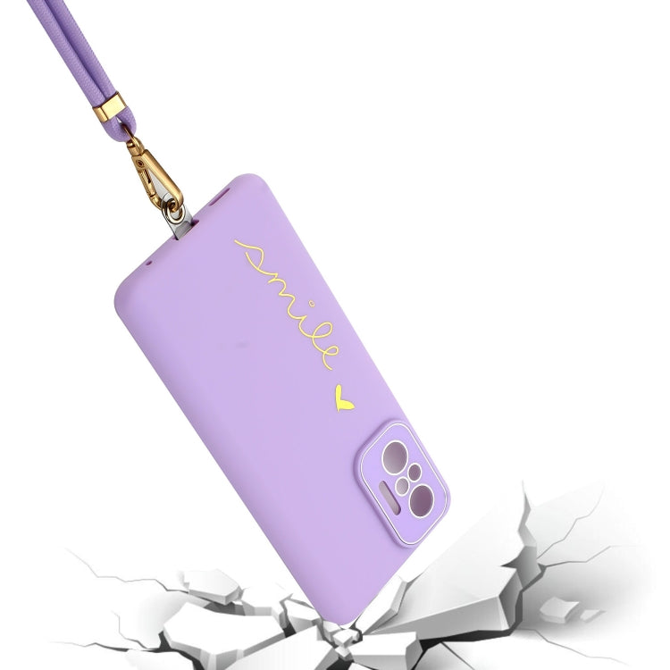 For Xiaomi Redmi Note 10 Pro Global / Note 10 Pro Max Gilding Line TPU Phone Case with Strap