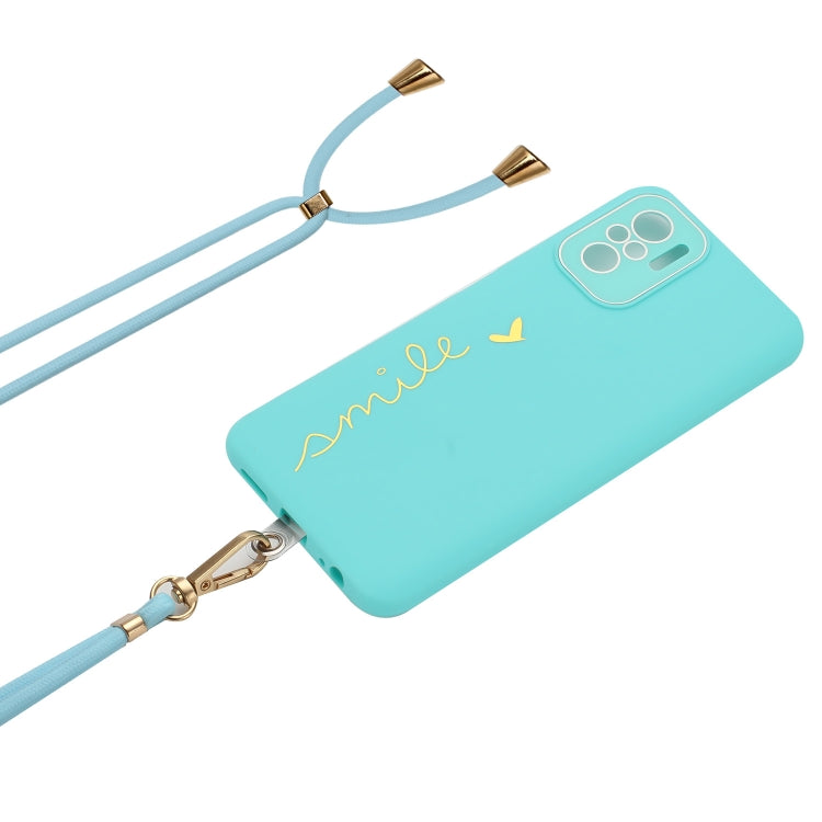 For Xiaomi Redmi Note 10S / Note 10 Gilding Line TPU Phone Case with Strap