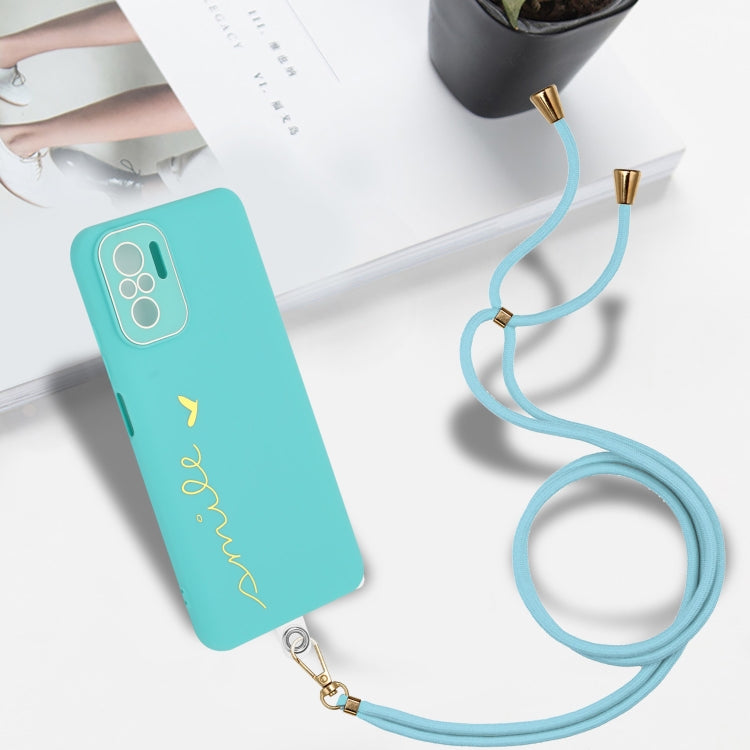 For Xiaomi Redmi Note 10S / Note 10 Gilding Line TPU Phone Case with Strap