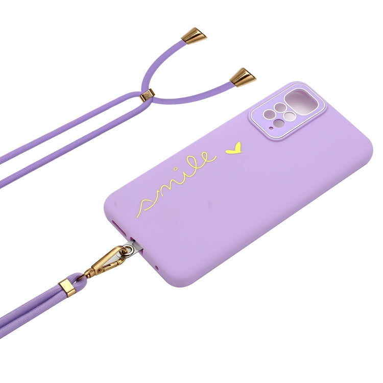 For Xiaomi Redmi Note 11S / Note 11 Global Gilding Line TPU Phone Case with Strap