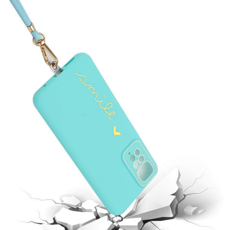 For Xiaomi Redmi Note 11S / Note 11 Global Gilding Line TPU Phone Case with Strap