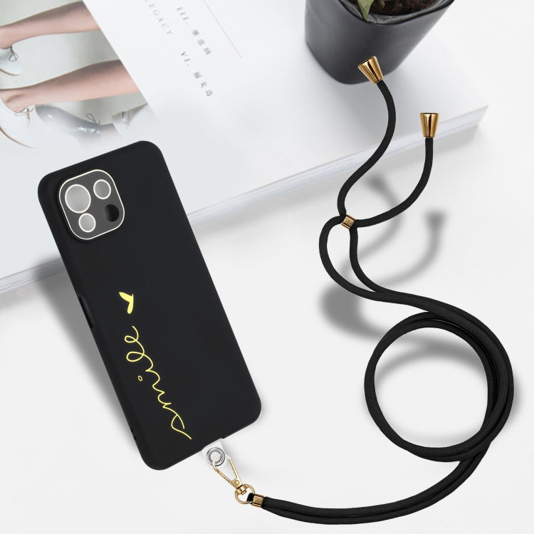 For Xiaomi Mi 11 Lite 5G / 4G Gilding Line TPU Phone Case with Strap