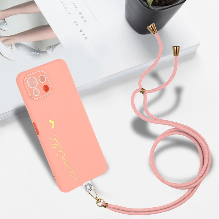 For Xiaomi Mi 11 Lite 5G / 4G Gilding Line TPU Phone Case with Strap
