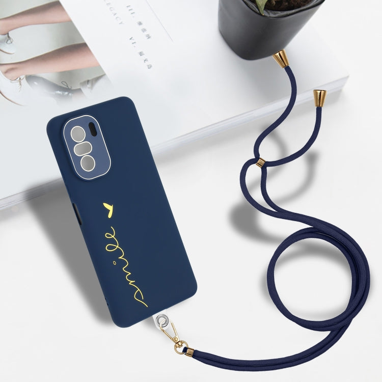 For Xiaomi Poco F3 / Mi 11i/11X/11X Pro / Redmi K40/K40 Pro Gilding Line TPU Phone Case with Strap