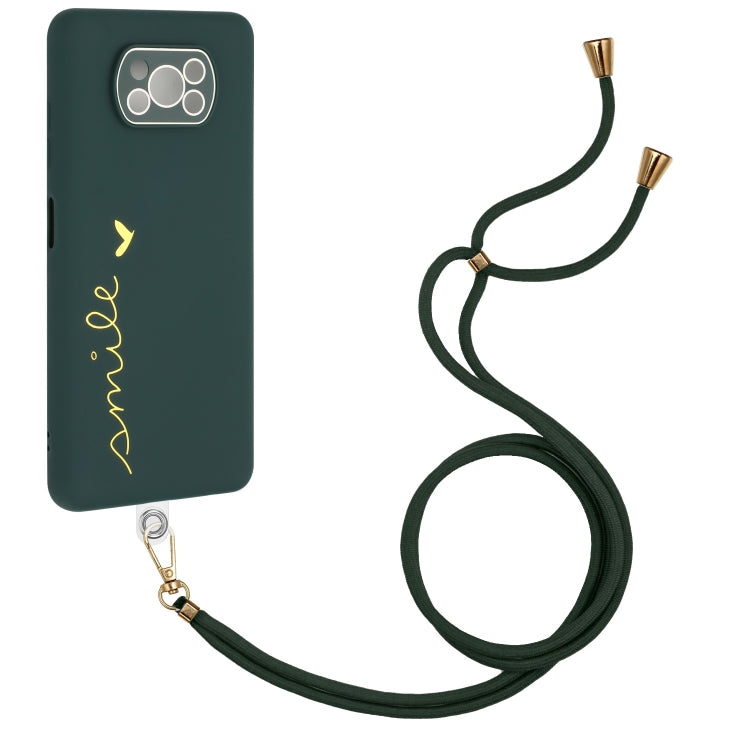 For Xiaomi Poco X3 / X3 Pro / X3 NFC Gilding Line TPU Phone Case with Strap