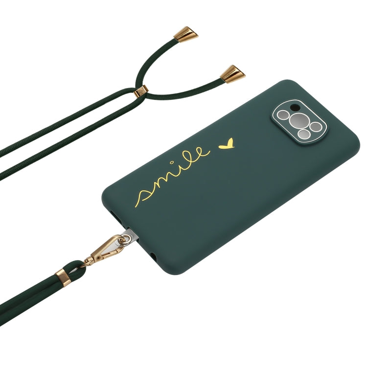 For Xiaomi Poco X3 / X3 Pro / X3 NFC Gilding Line TPU Phone Case with Strap