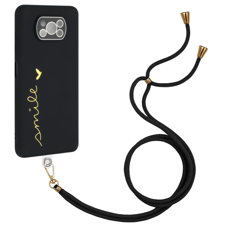 For Xiaomi Poco X3 / X3 Pro / X3 NFC Gilding Line TPU Phone Case with Strap