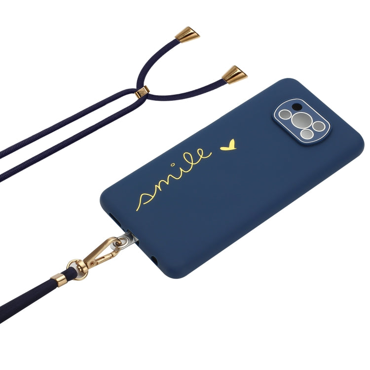 For Xiaomi Poco X3 / X3 Pro / X3 NFC Gilding Line TPU Phone Case with Strap