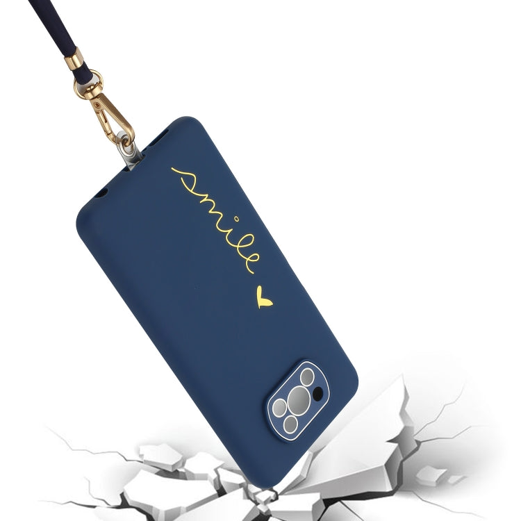 For Xiaomi Poco X3 / X3 Pro / X3 NFC Gilding Line TPU Phone Case with Strap