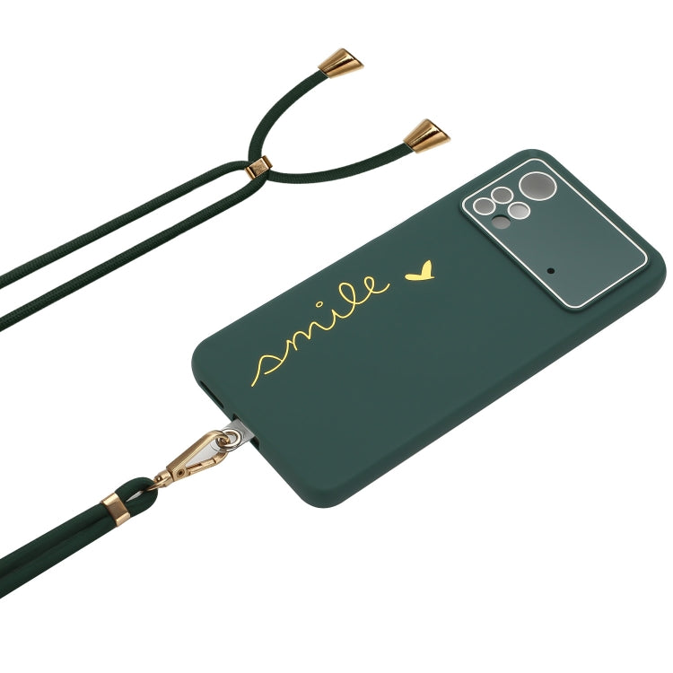 For Xiaomi Poco X4 Pro 5G Gilding Line TPU Phone Case with Strap