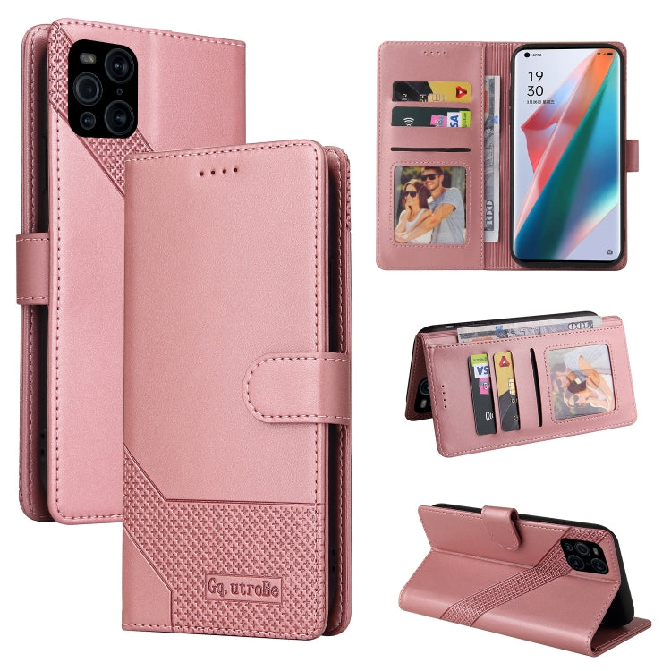 For OPPO Find X3 Pro GQUTROBE Skin Feel Magnetic Leather Phone Case