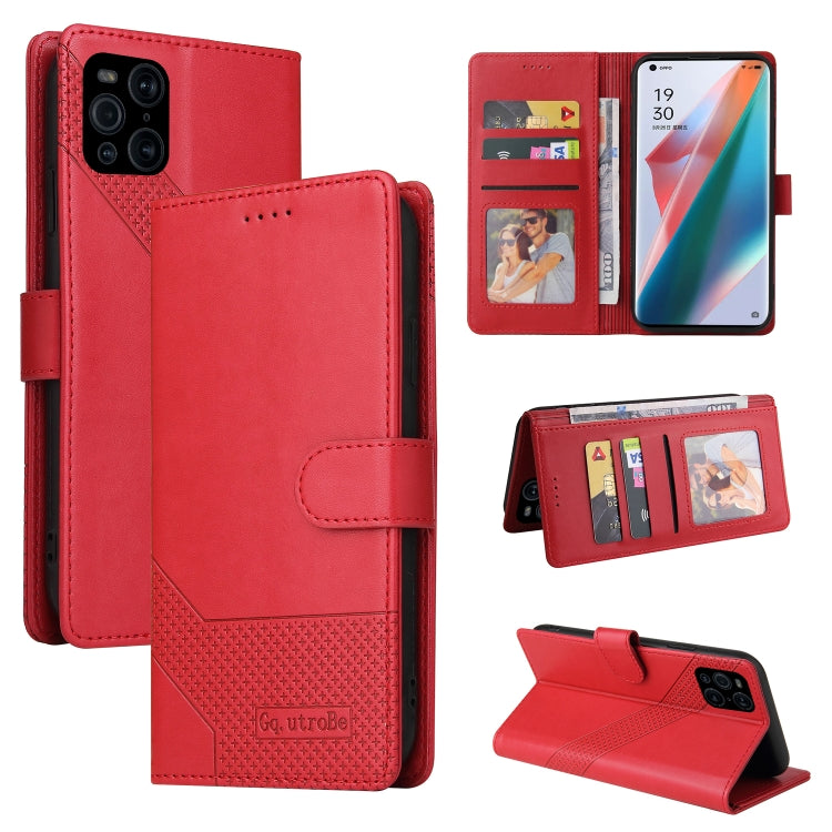For OPPO Find X3 Pro GQUTROBE Skin Feel Magnetic Leather Phone Case