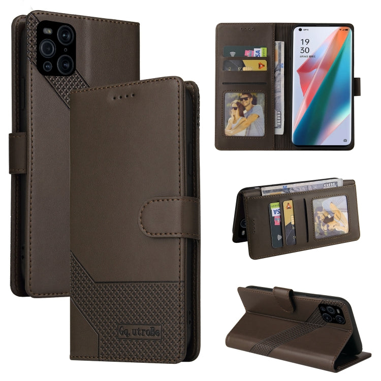 For OPPO Find X3 Pro GQUTROBE Skin Feel Magnetic Leather Phone Case