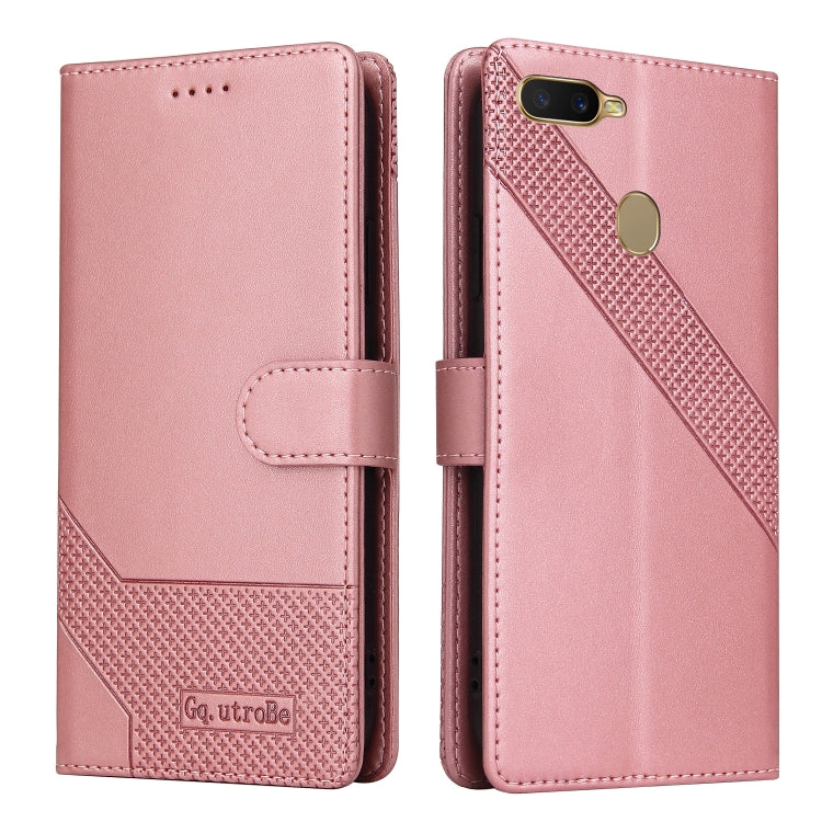 For OPPO A7 2018 GQUTROBE Skin Feel Magnetic Leather Phone Case