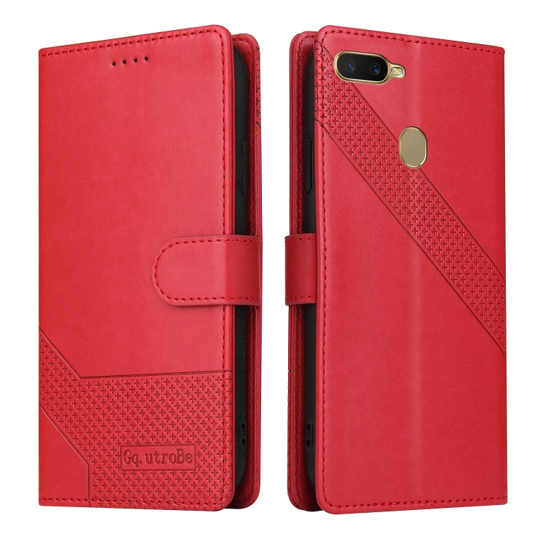 For OPPO A7 2018 GQUTROBE Skin Feel Magnetic Leather Phone Case