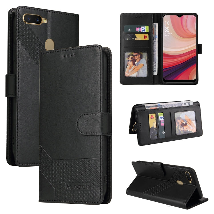 For OPPO A7 2018 GQUTROBE Skin Feel Magnetic Leather Phone Case