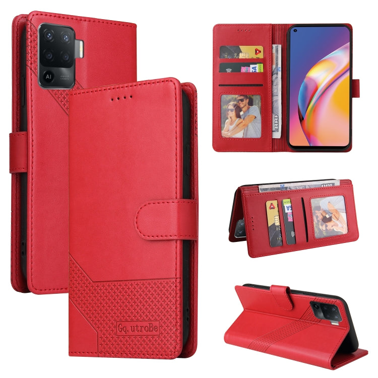 For OPPO A94 GQUTROBE Skin Feel Magnetic Leather Phone Case