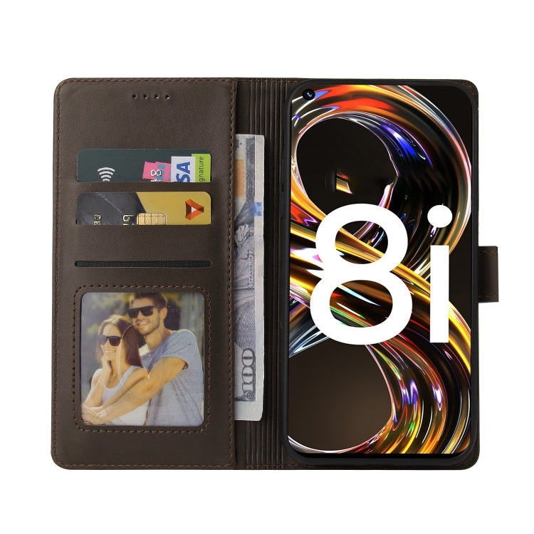 For Realme 8i GQUTROBE Skin Feel Magnetic Leather Phone Case