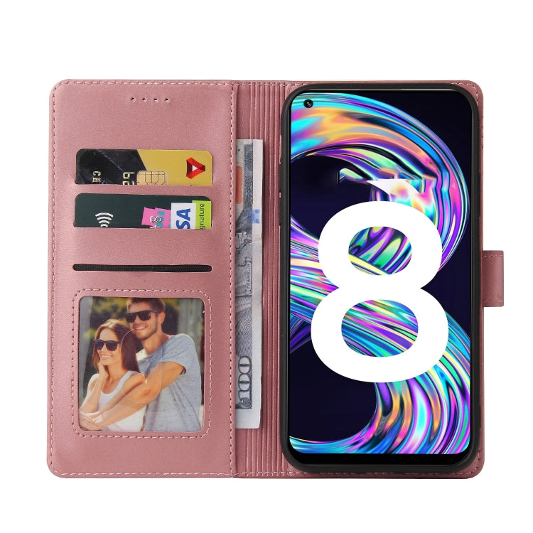 For Realme 8 GQUTROBE Skin Feel Magnetic Leather Phone Case