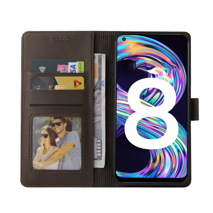 For Realme 8 GQUTROBE Skin Feel Magnetic Leather Phone Case