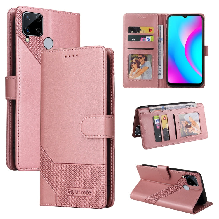 For Realme C15 GQUTROBE Skin Feel Magnetic Leather Phone Case
