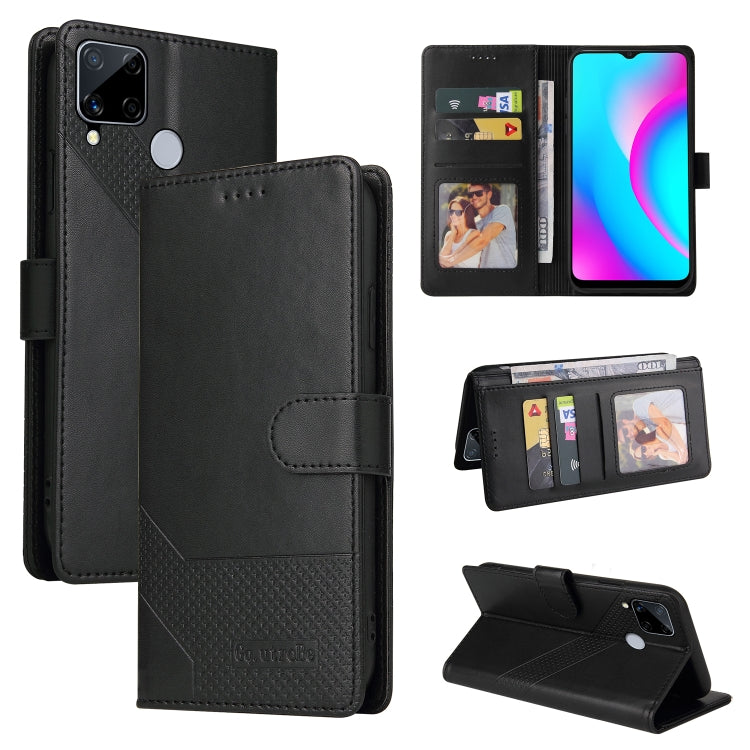 For Realme C15 GQUTROBE Skin Feel Magnetic Leather Phone Case