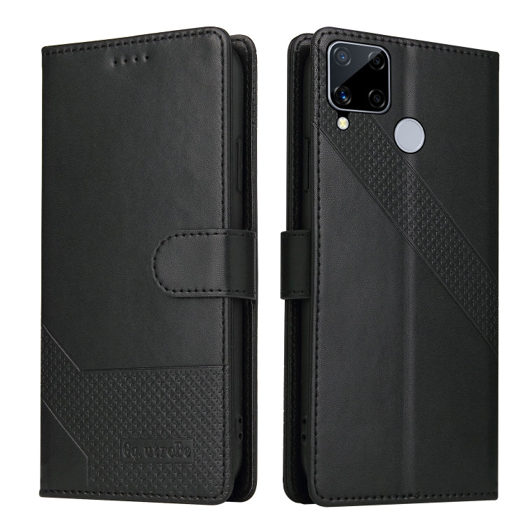 For Realme C15 GQUTROBE Skin Feel Magnetic Leather Phone Case