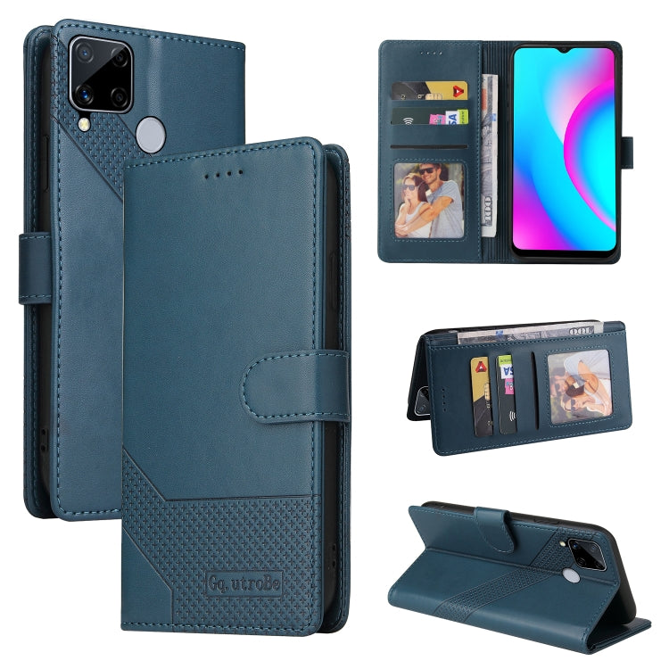 For Realme C15 GQUTROBE Skin Feel Magnetic Leather Phone Case