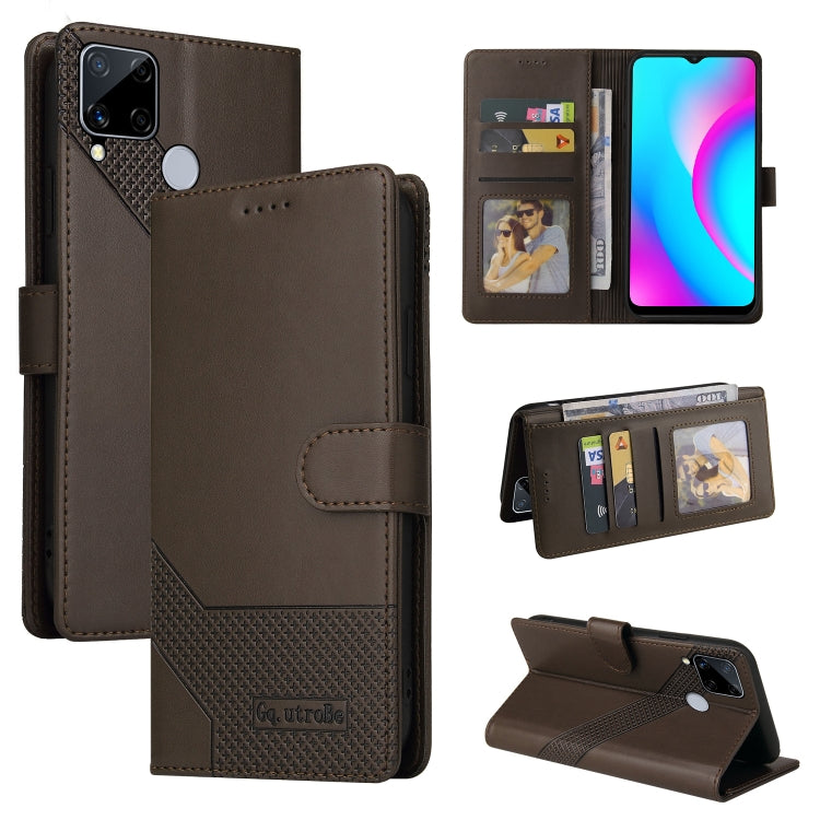 For Realme C15 GQUTROBE Skin Feel Magnetic Leather Phone Case
