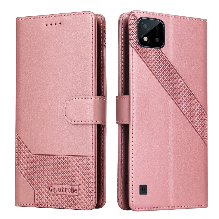 For Realme C20 GQUTROBE Skin Feel Magnetic Leather Phone Case
