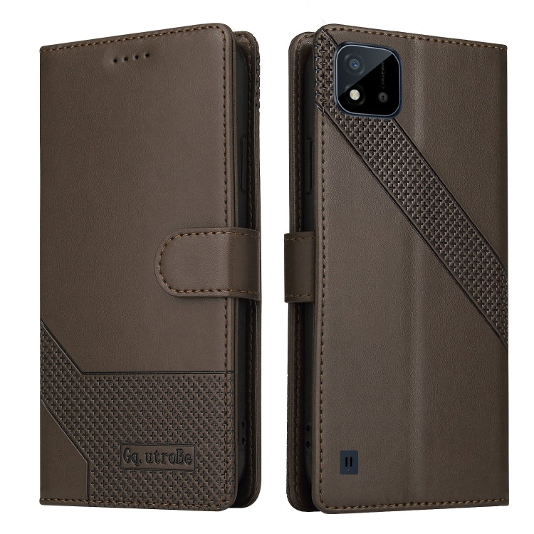 For Realme C20 GQUTROBE Skin Feel Magnetic Leather Phone Case