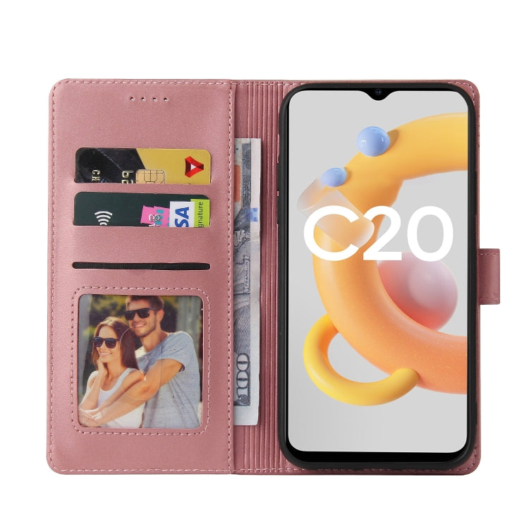 For Realme C21Y GQUTROBE Skin Feel Magnetic Leather Phone Case