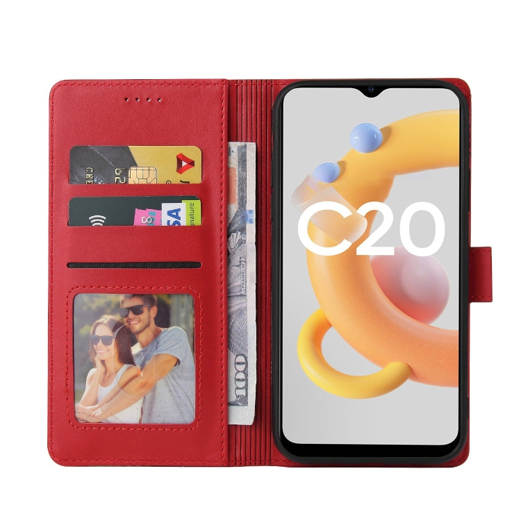 For Realme C21Y GQUTROBE Skin Feel Magnetic Leather Phone Case