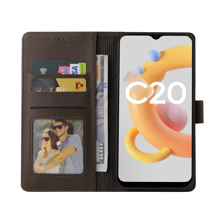 For Realme C21Y GQUTROBE Skin Feel Magnetic Leather Phone Case