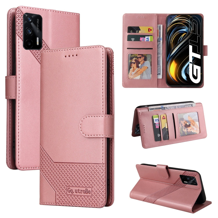 For Realme GT 5G GQUTROBE Skin Feel Magnetic Leather Phone Case