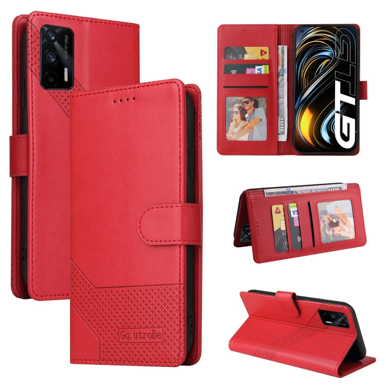 For Realme GT 5G GQUTROBE Skin Feel Magnetic Leather Phone Case