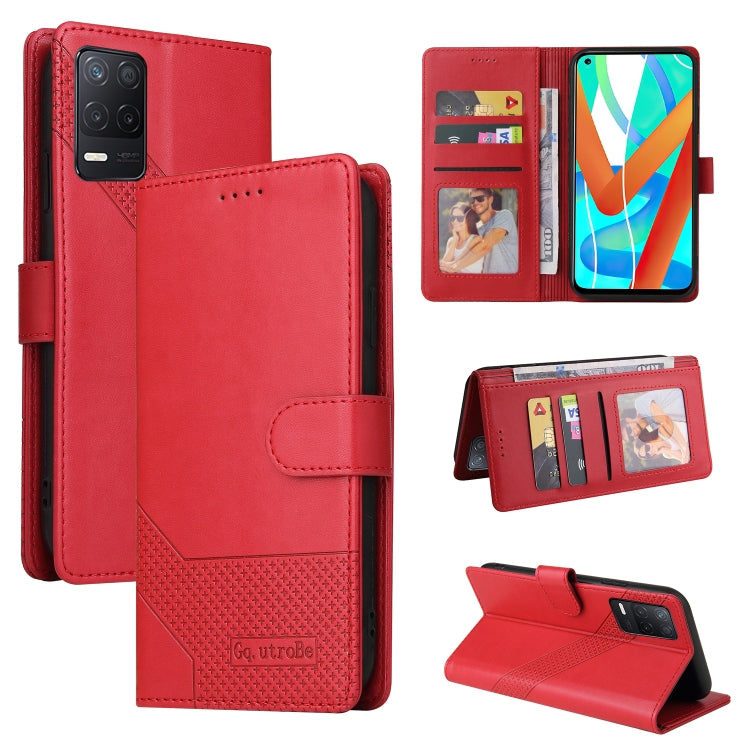 For Realme V13 5G GQUTROBE Skin Feel Magnetic Leather Phone Case