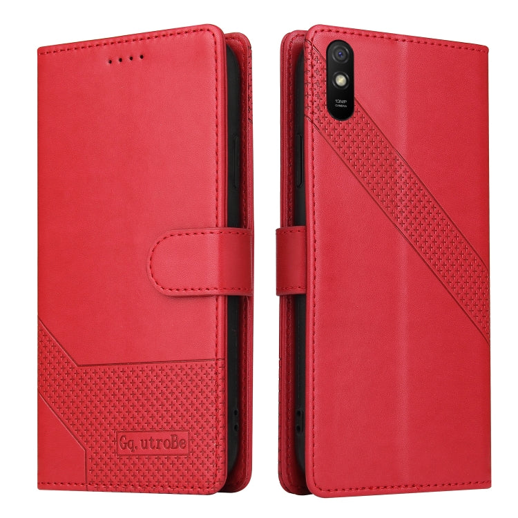 For Xiaomi Redmi 9A GQUTROBE Skin Feel Magnetic Leather Phone Case