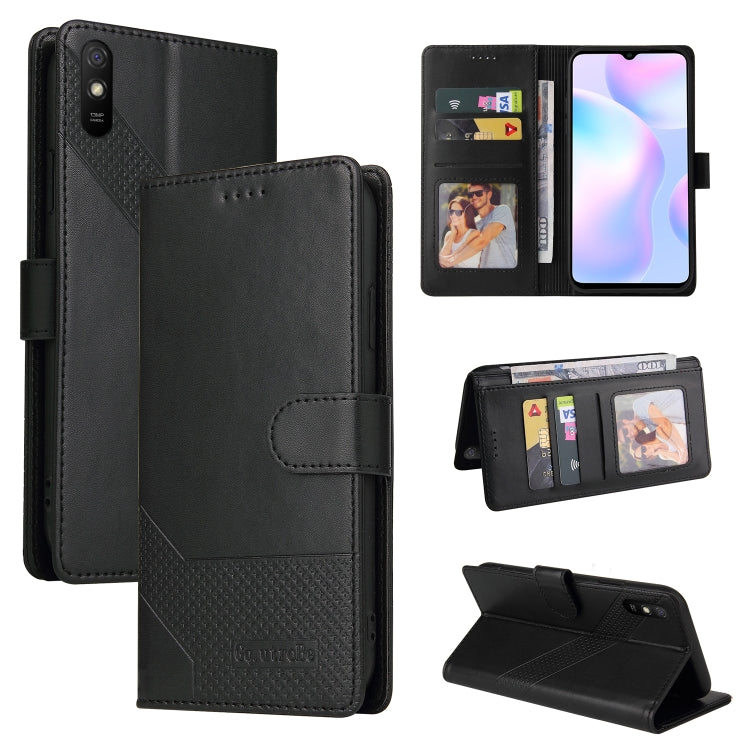 For Xiaomi Redmi 9A GQUTROBE Skin Feel Magnetic Leather Phone Case