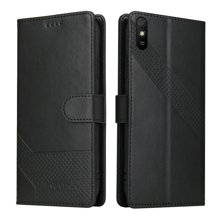 For Xiaomi Redmi 9A GQUTROBE Skin Feel Magnetic Leather Phone Case