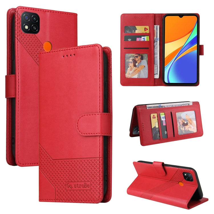 For Xiaomi Redmi 9C GQUTROBE Skin Feel Magnetic Leather Phone Case