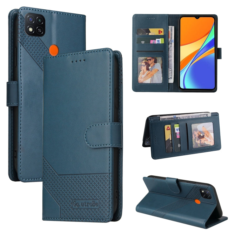 For Xiaomi Redmi 9C GQUTROBE Skin Feel Magnetic Leather Phone Case