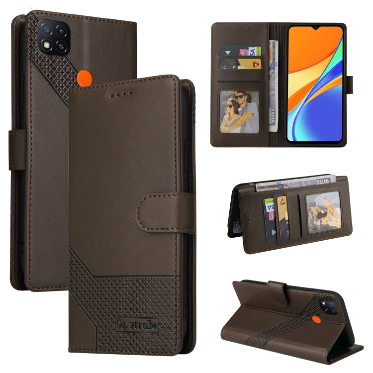 For Xiaomi Redmi 9C GQUTROBE Skin Feel Magnetic Leather Phone Case